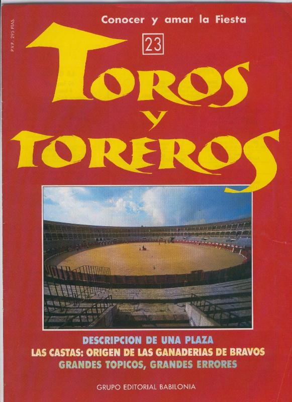 Portada fasciculo Toros y Toreros numero 23
