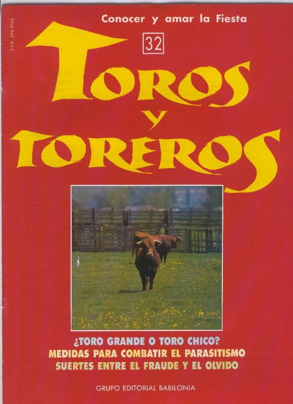 Portada fasciculo Toros y Toreros numero 32