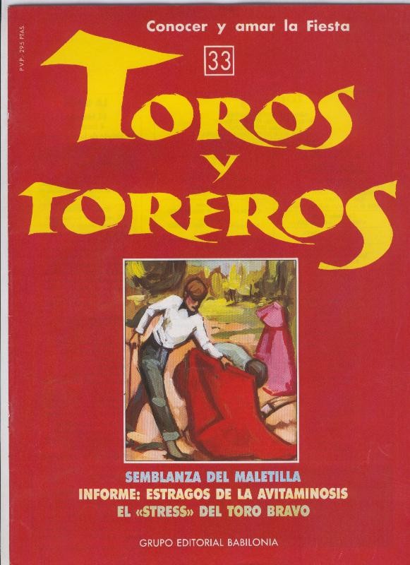 Portada fasciculo Toros y Toreros numero 33