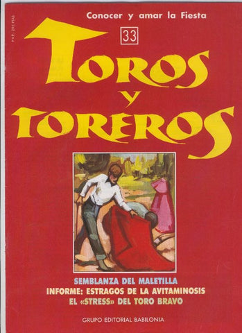 Portada fasciculo Toros y Toreros numero 33