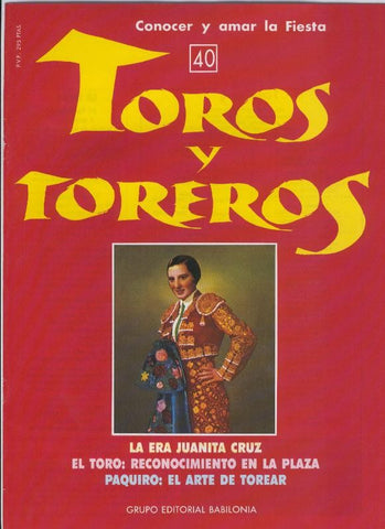 Portada fasciculo Toros y Toreros numero 40