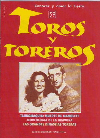 Portada fasciculo Toros y Toreros numero 59