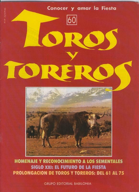 Portada fasciculo Toros y Toreros numero 60