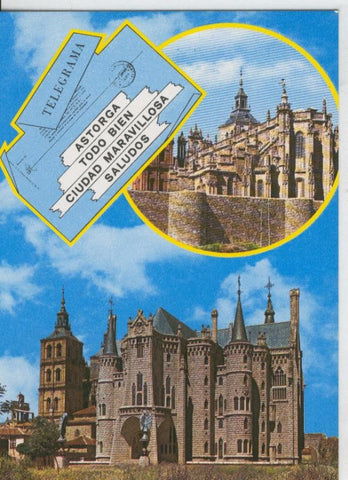 Postal 6955 : Catedral y Palacio Episcopal de Astorga, Leon