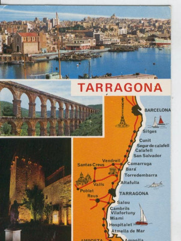 Postal 6983 : Tarragona, plano y vistas varias