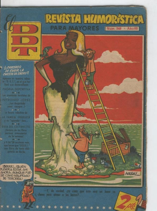 DDT 1ª epoca numero 348: portada dibujo de Nadal (aviejado y cello lado lomo)