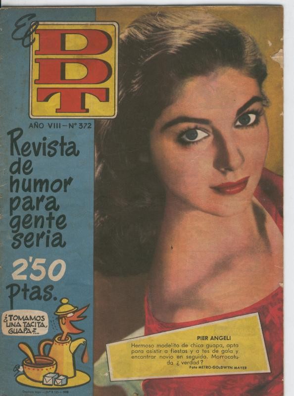 DDT 1ª epoca numero 372: portada foto Pier Angeli (aviejado, cello lado lomo)