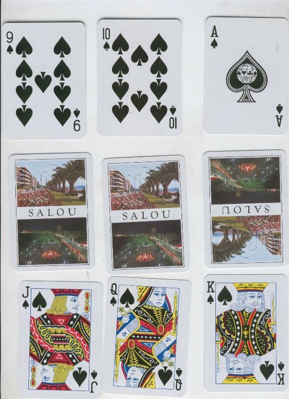 Baraja de cartas poker con trasera vistas de Salou