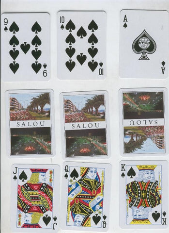 Baraja de cartas poker con trasera vistas de Salou