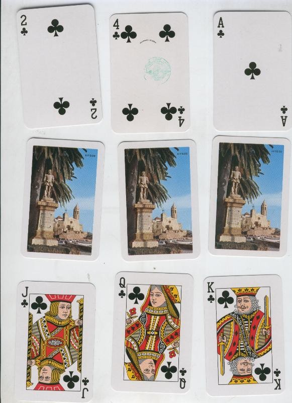 Baraja de cartas poker con trasera vistas de Sitges