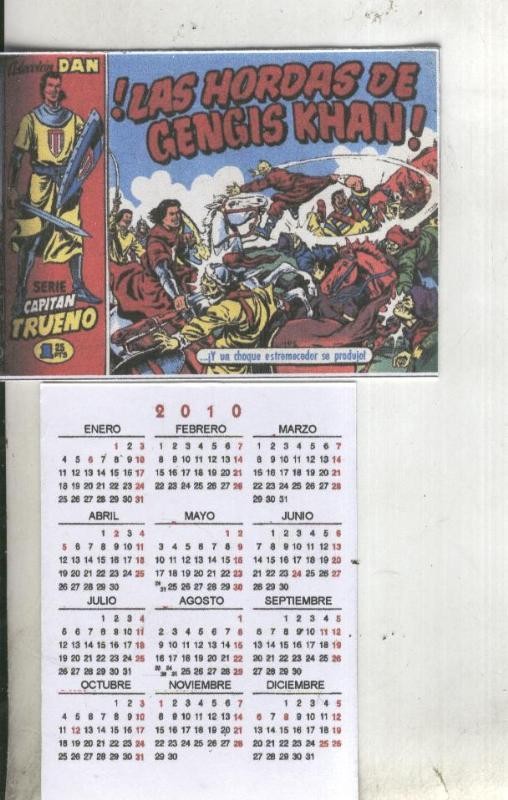 Calendario bolsillo 2010: El Capitan Trueno portada numero 019