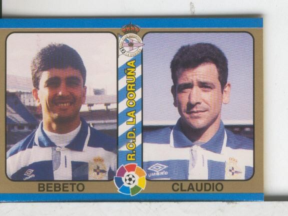 Cromos: Futbol Total Liga 95: Deportivo Coruña: Bebeto y Claudio