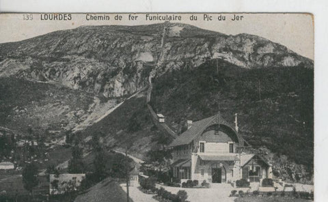 Postal B/N 0375 : Lourdes, Chemin de fer Funiculaire du pic du jer