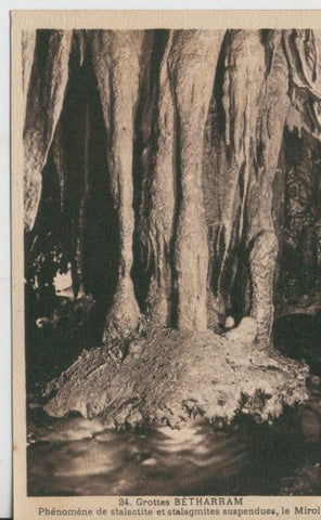 Postal B/N 0387 : Grottes de Betharram-Stalactite et Stalagmites,Le Miroir