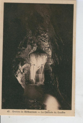Postal B/N 0388 : Grottes de Betharram-La Cascade du Gouffre