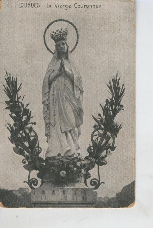 Postal B/N 0395 : Lourdes, La Vierge Couronnee