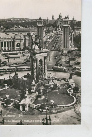 Postal B/N 0405 : Barcelona, Plaza España