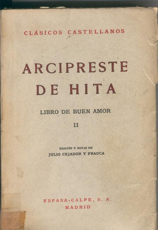 Libro de Buen Amor Tomo II (cubierta suelta)