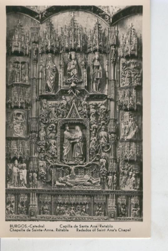 Postal B/N 0408 : Retablo de Santa Ana en la catedral de Burgos