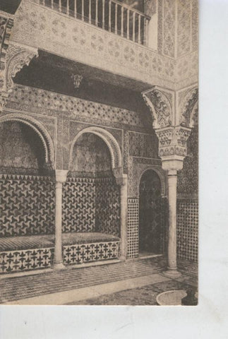 Postal B/N 0412 : Sala de reposo del baño, Alhambra de Granada