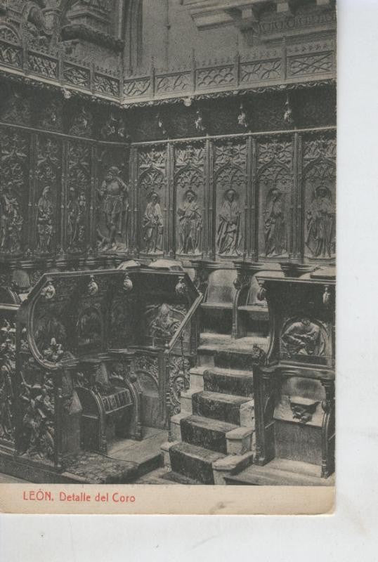 Postal B/N 0413 : Detalle del Coro, Catedral de Leon