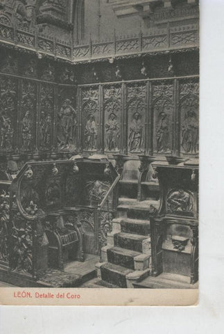 Postal B/N 0413 : Detalle del Coro, Catedral de Leon