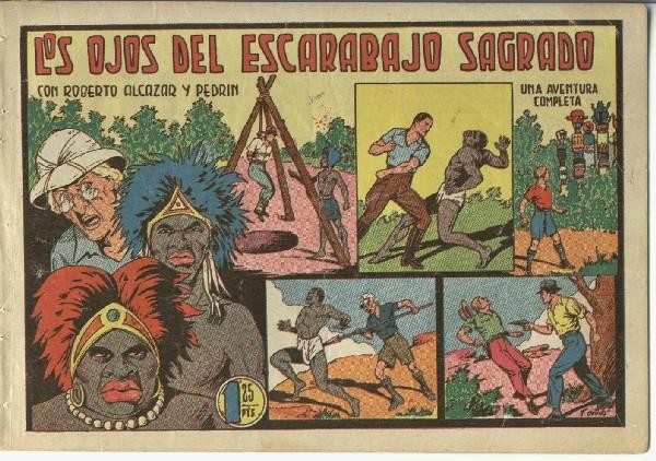 Roberto Alcazar numero 0187 de 1,25 pts: los ojos del escarabajo sagrado (numerado 1 en trasera)