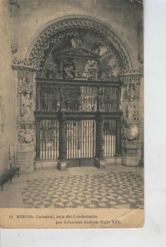 Postal B/N 0455 : Reja del Condestable de la Catedral de Burgos