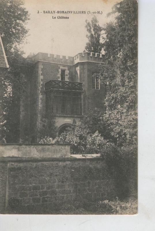 Postal B/N 0468 : Bailly Romainvilliers, Le Chateau