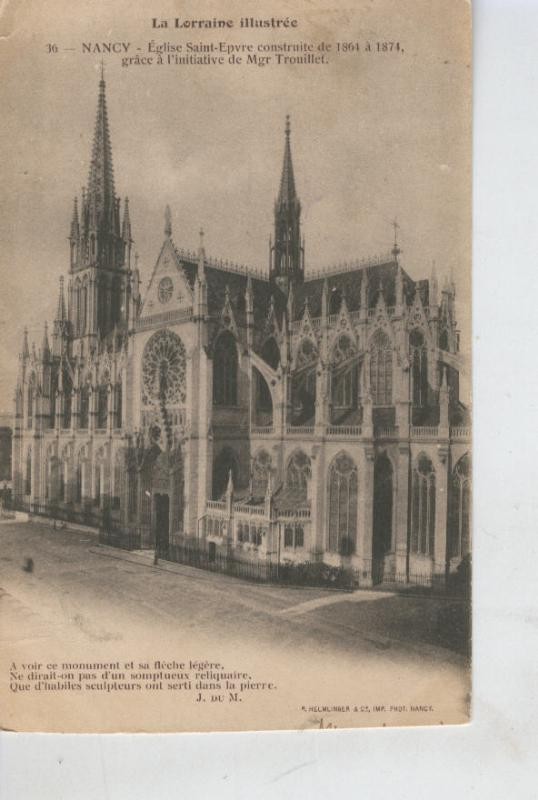 Postal B/N 0476 : Nancy, Eglise Saint Epvre