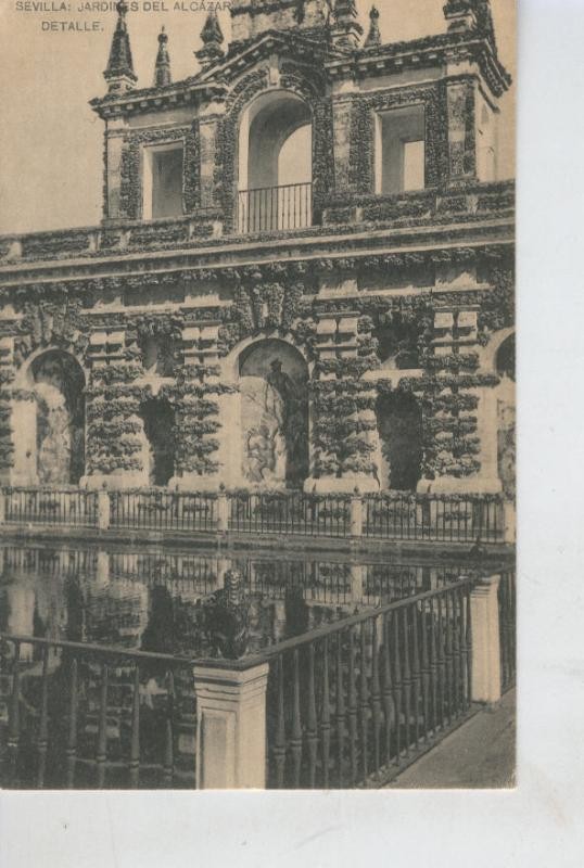 Postal B/N 0483 : Jardines del Alcazar de Sevilla