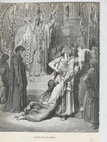 Lamina de Gustavo Dore: Juicio de Salomon