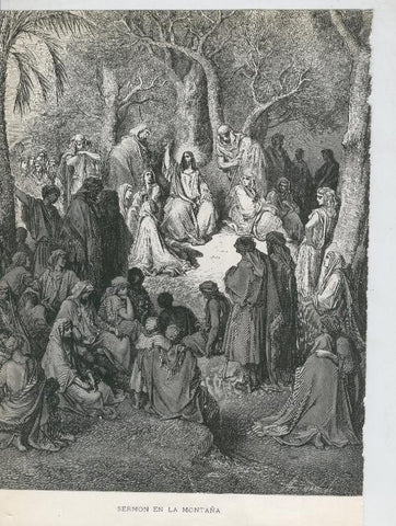 Lamina de Gustavo Dore: Sermon en la montaña