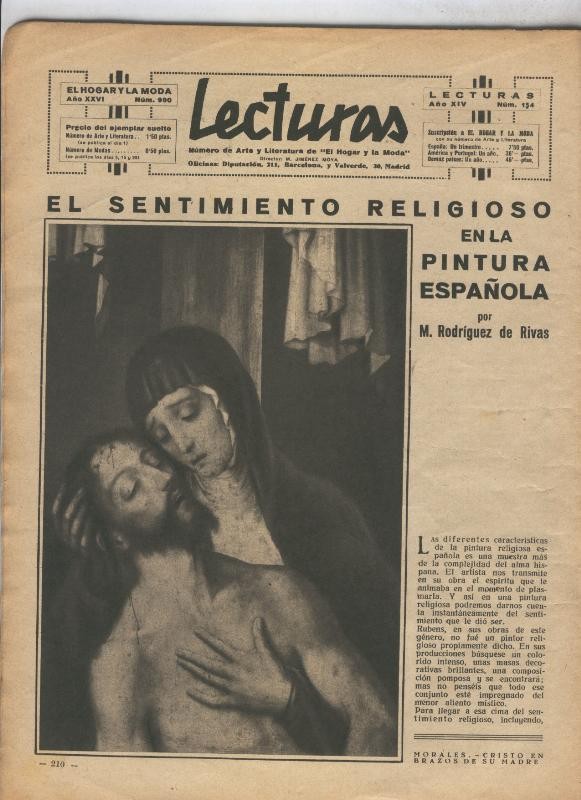 Lecturas numero 154, marzo 1934: El sentimiento religoso en la pintura española