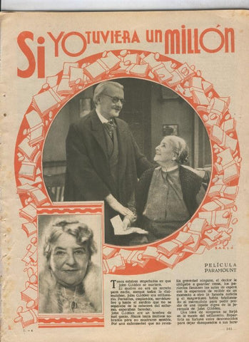 Lecturas numero 154, marzo 1934: Pelicula Paramount: si yo tuviera un millon