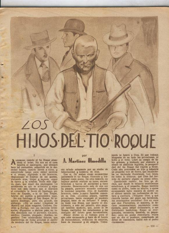 Lecturas numero 154, marzo 1934: Los hijos del tio Roque por A.Martinez Olmedilla