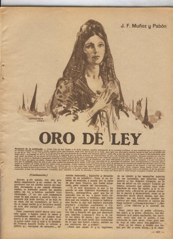 Lecturas numero 154, marzo 1934: Oro de ley de J.F.Muñoz y Pabon