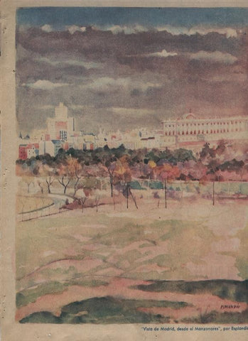 ABC 13 mayo 1956: Madrid: Vista desde el Manzanares por Esplandiu