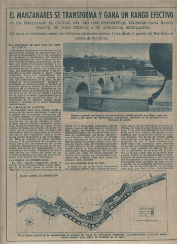 ABC 20 mayo 1956: Madrid: Articulo dos paginas sobre el Rio Manzanares