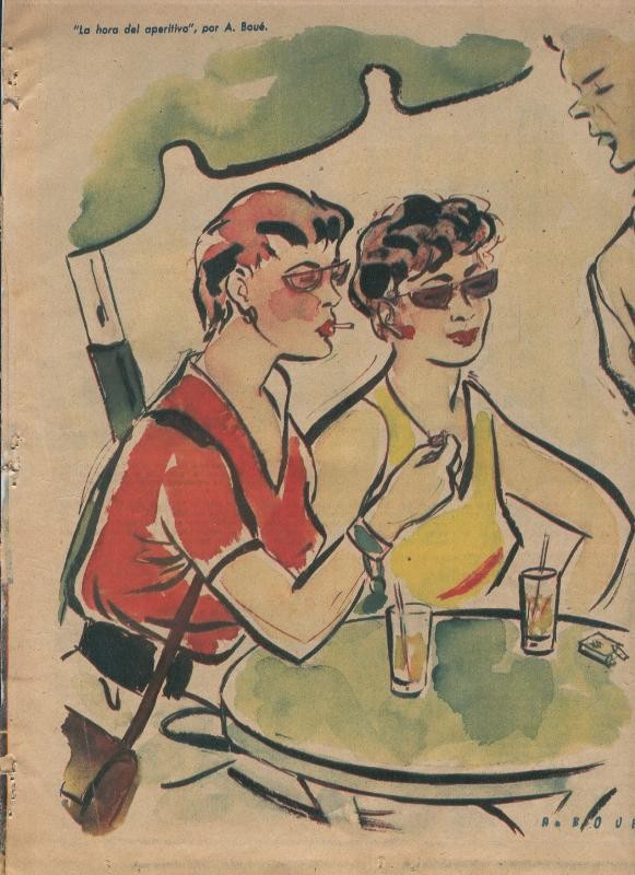 ABC 20 mayo 1956: Madrid:  La hora del aperitivo por A.Boue