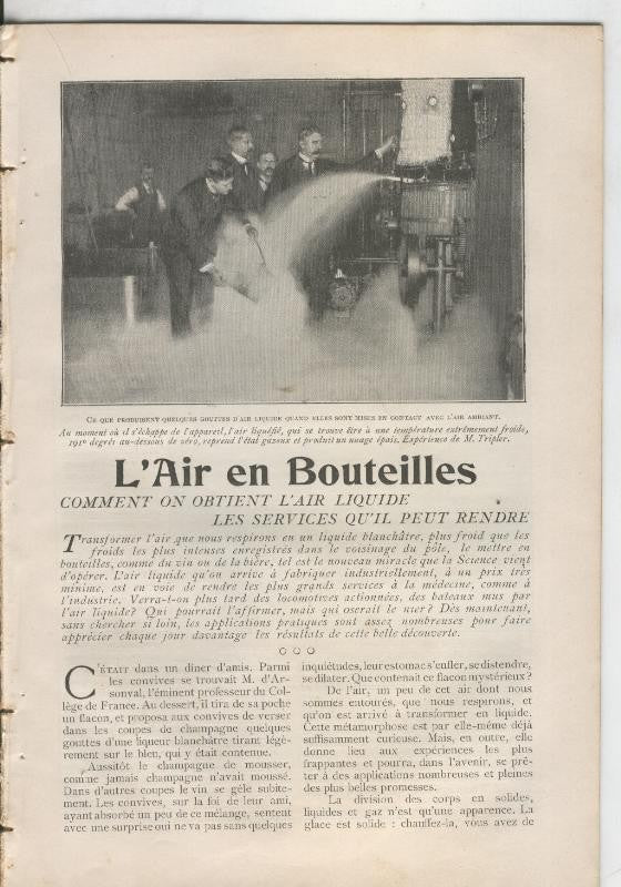L'air en bouteilles