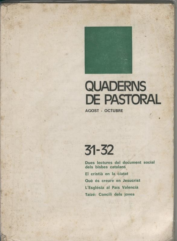 Quaderns de Pastoral numero 31/32