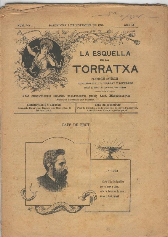 La esquella de la Torratxa numero 0669 del 7 noviembre 1891