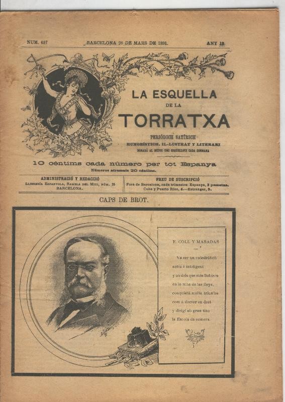 La esquella de la Torratxa numero 0637 del 28 marzo 1891
