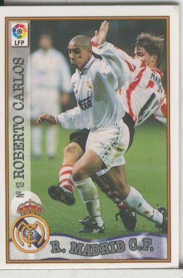 Cromos: Las Fichas de la liga 97-98: Real Madrid numero 13: Roberto Carlos