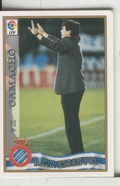 Cromos: Las Fichas de la liga 97-98: R.C.D.Espanyol numero 235: Camacho (entrenador)