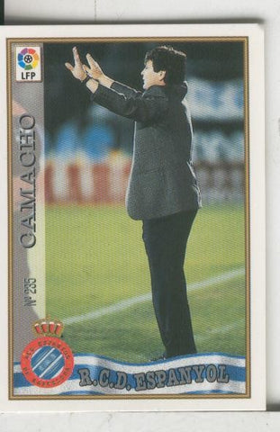 Cromos: Las Fichas de la liga 97-98: R.C.D.Espanyol numero 235: Camacho (entrenador)