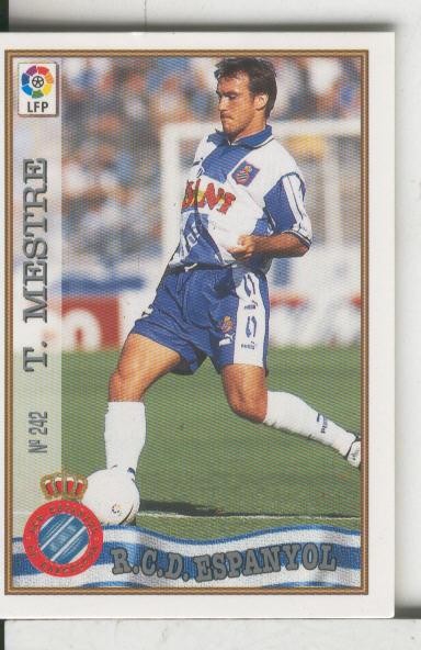 Cromos: Las Fichas de la liga 97-98: R.C.D.Espanyol numero 242: T.Mestre