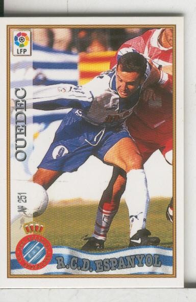 Cromos: Las Fichas de la liga 97-98: R.C.D.Espanyol numero 251: Quedec