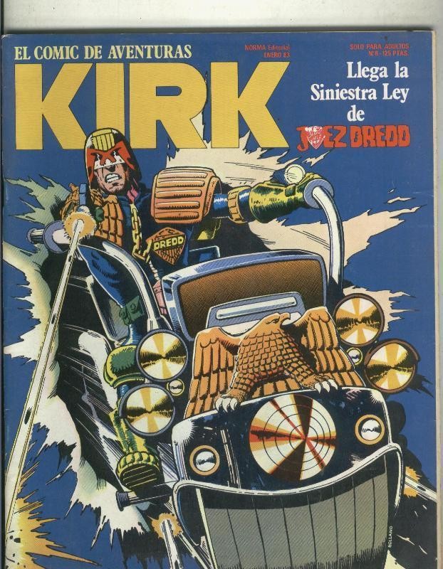 El comic de aventuras Kirk numero 08 (numerado 1 en trasera)